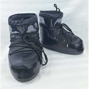 Moon Boot Icon Low Black Nylon Snow Boots Womens US 8-9.5 EU 39-41